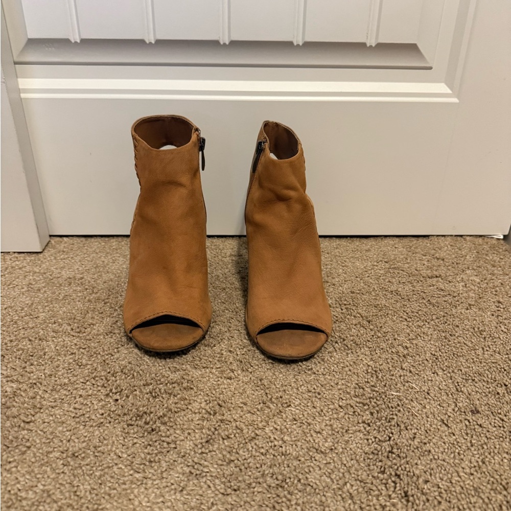 Steve Madden Leather Upper Open Toe Bootie